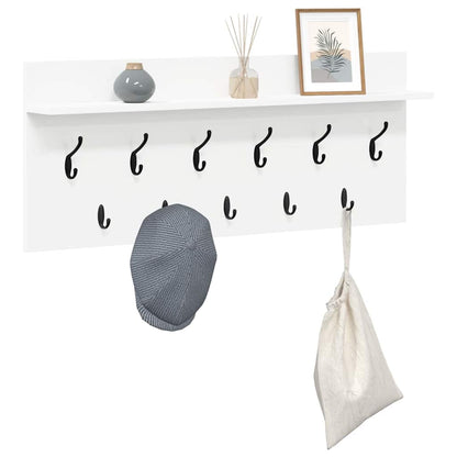 Wall-Mounted Coat Rack White 100 x 40 x 12 cm Engineered wood