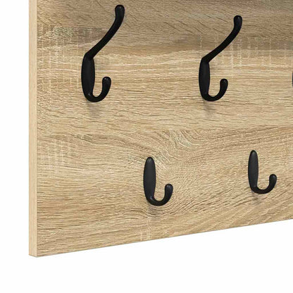 Wall-Mounted Coat Rack with Shelf Sonoma Oak 100 x 40 x 12 cm