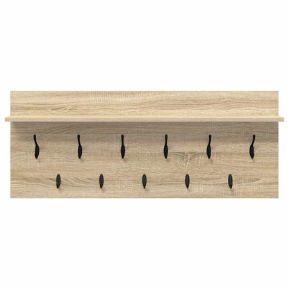 Wall-Mounted Coat Rack with Shelf Sonoma Oak 100 x 40 x 12 cm