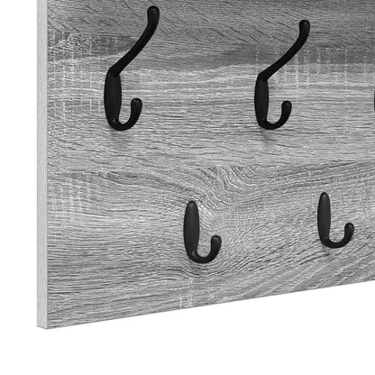 Wall-Mounted Coat Rack with Shelf Grey Sonoma 100 x 40 x 12 cm