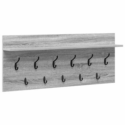 Wall-Mounted Coat Rack with Shelf Grey Sonoma 100 x 40 x 12 cm