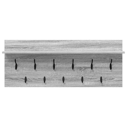 Wall-Mounted Coat Rack with Shelf Grey Sonoma 100 x 40 x 12 cm