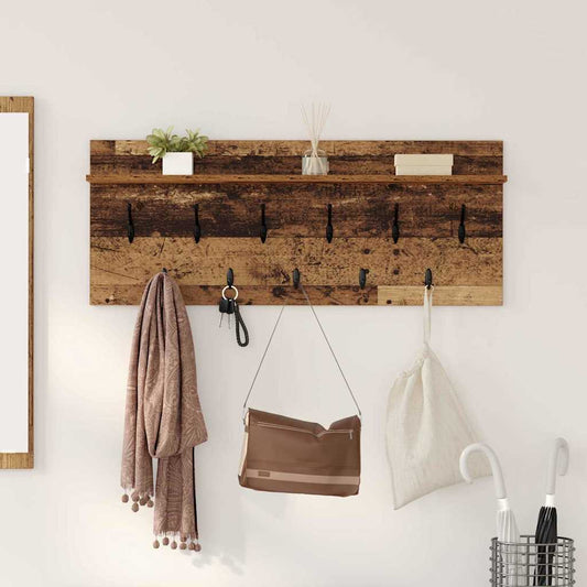 Wall-Mounted Coat Rack Wall-Mounted Old Wood 100 x 40 x 12 cm