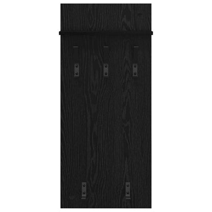 Wall-Mounted Coat Rack with Shelf Black Oak 40 x 10 x 90 cm