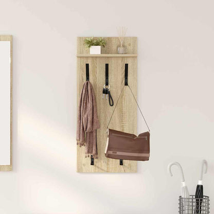 Wall-Mounted Coat Rack with Shelf Sonoma Oak 40 x 10 x 90 cm