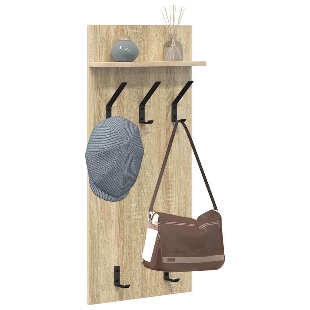 Wall-Mounted Coat Rack with Shelf Sonoma Oak 40 x 10 x 90 cm