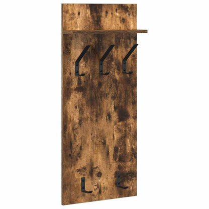 Wall-Mounted Coat Rack with Shelf Smoked Oak 40 x 10 x 90 cm