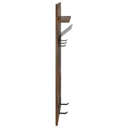 Wall-Mounted Coat Rack with Shelf Smoked Oak 40 x 10 x 90 cm