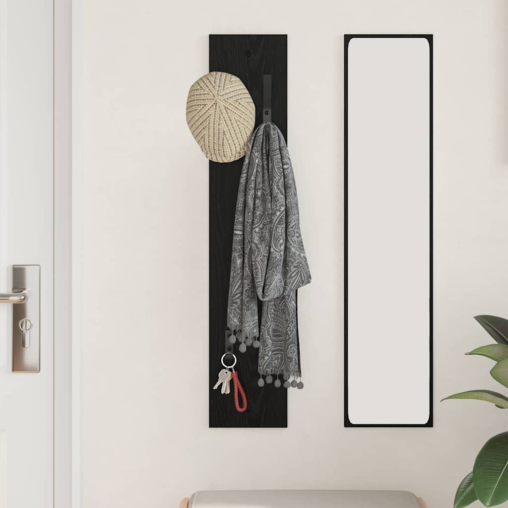 Wall-Mounted Coat Rack Wall-mounted Black Oak 20 x 1.5 x 100 cm