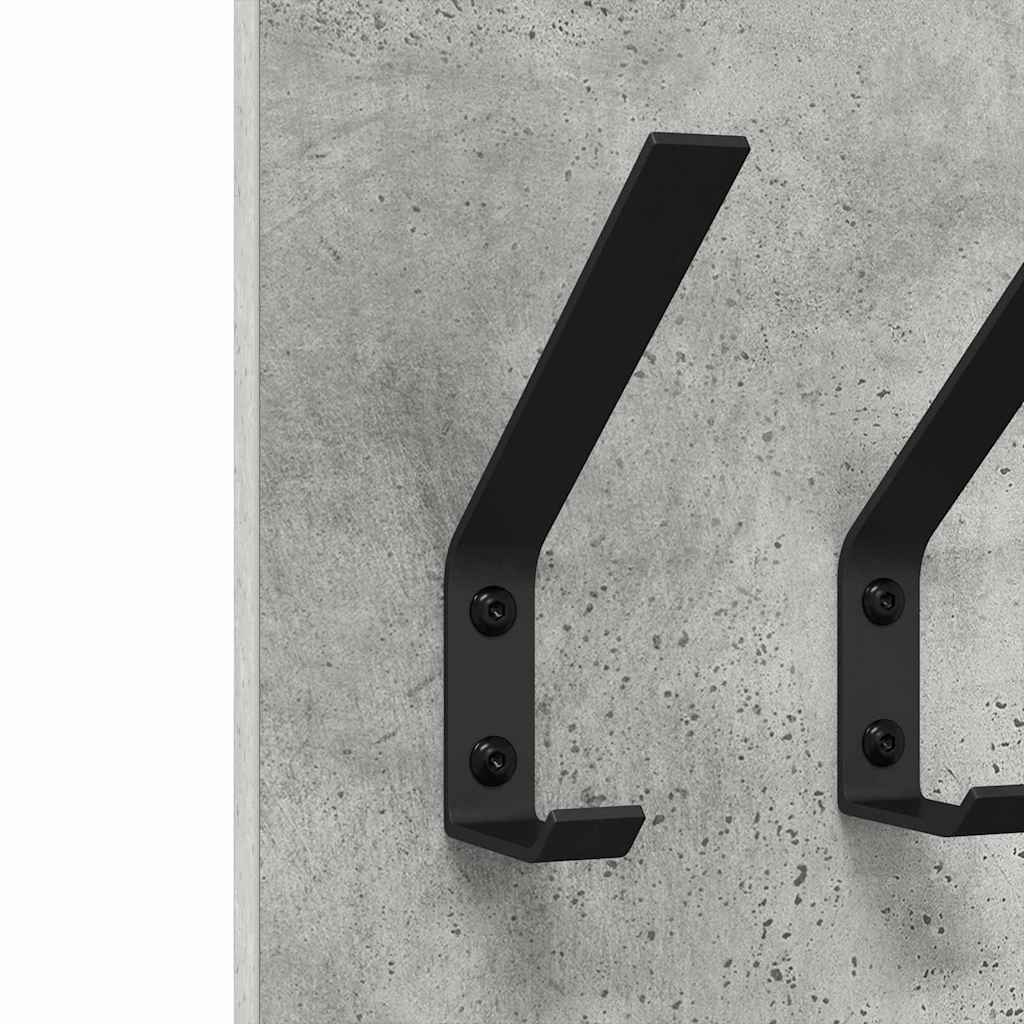 Wall-Mounted Coat Rack Concrete Grey 20 x 1.5 x 100 cm