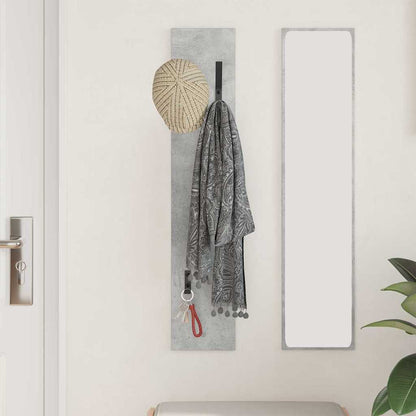 Wall-Mounted Coat Rack Concrete Grey 20 x 1.5 x 100 cm