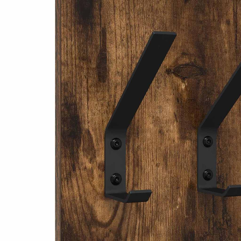 Wall-Mounted Coat Rack Smoked Oak 20 x 1.5 x 100 cm