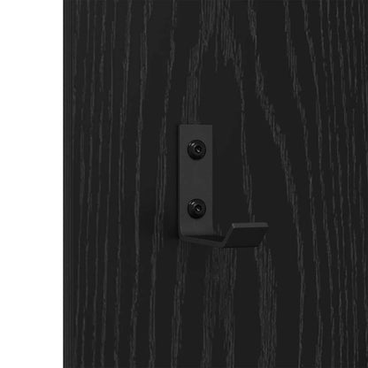 Wall-Mounted Coat Rack Wall-mounted Black Oak 30 x 1.5 x 80 cm