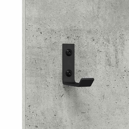 Wall-Mounted Coat Rack Concrete Grey 30 x 1.5 x 80 cm