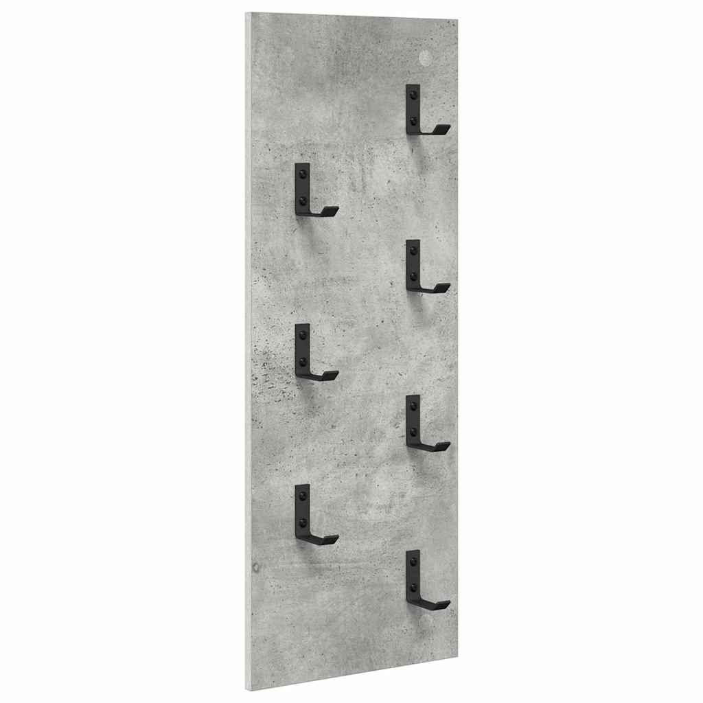 Wall-Mounted Coat Rack Concrete Grey 30 x 1.5 x 80 cm