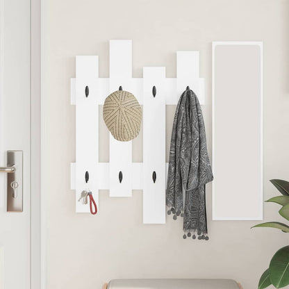 Wall-Mounted Coat Rack White 60 x 3 x 82 cm Engineered wood