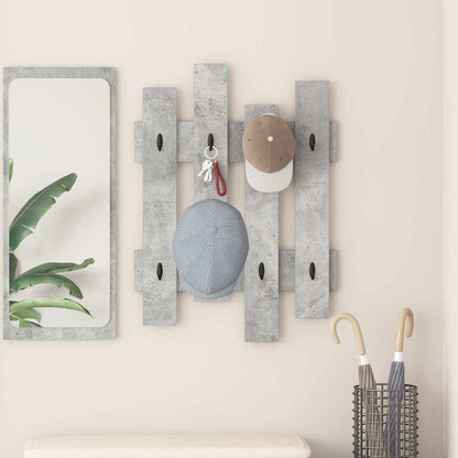 Wall-Mounted Coat Rack Concrete Grey 60 x 3 x 82 cm