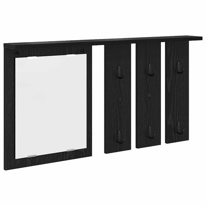 Wall-Mounted Coat Rack with Shelf Black oak 85 x 10 x 45 cm