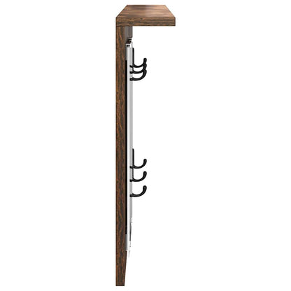 Wall-Mounted Coat Rack with Shelf Smoked oak 85 x 10 x 45 cm