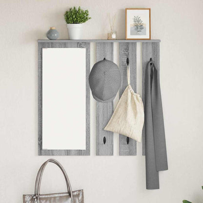 Wall-Mounted Coat Rack with Shelf Grey sonoma 84 x 10 x 80 cm
