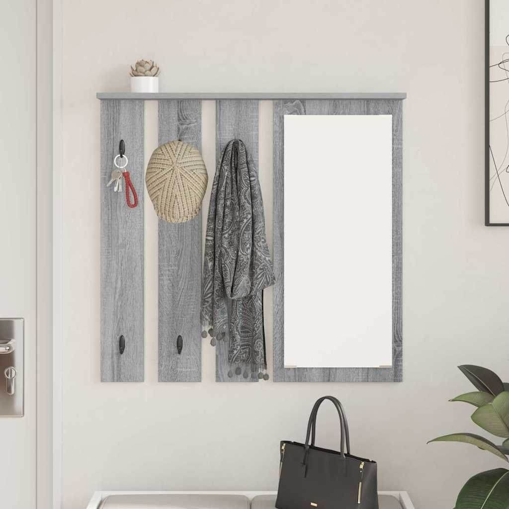 Wall-Mounted Coat Rack with Shelf Grey sonoma 84 x 10 x 80 cm