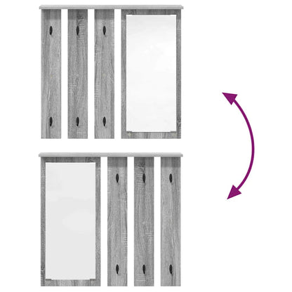 Wall-Mounted Coat Rack with Shelf Grey sonoma 84 x 10 x 80 cm