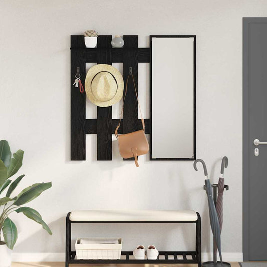 Wall-Mounted Coat Rack Wall-Mounted Black Oak 100 x 10 x 100 cm