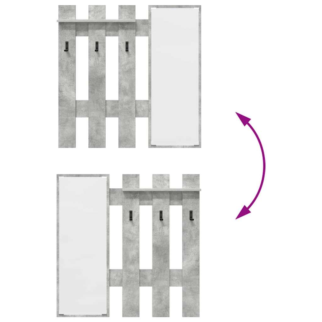 Wall-Mounted Coat Rack Concrete Grey 100 x 10 x 100 cm