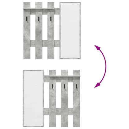 Wall-Mounted Coat Rack Concrete Grey 100 x 10 x 100 cm