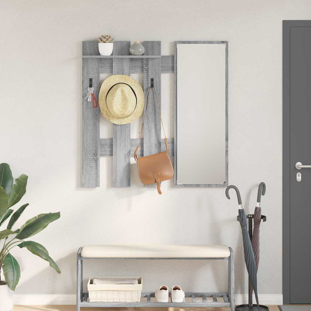 Wall-Mounted Coat Rack Grey Sonoma 100 x 10 x 100 cm