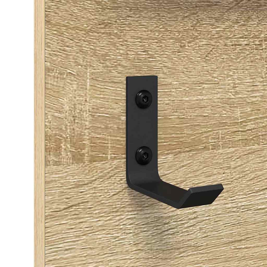 Wall-Mounted Coat Rack with Shelf Sonoma Oak 90 x 10 x 50 cm