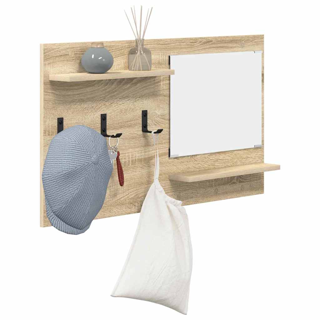 Wall-Mounted Coat Rack with Shelf Sonoma Oak 90 x 10 x 50 cm