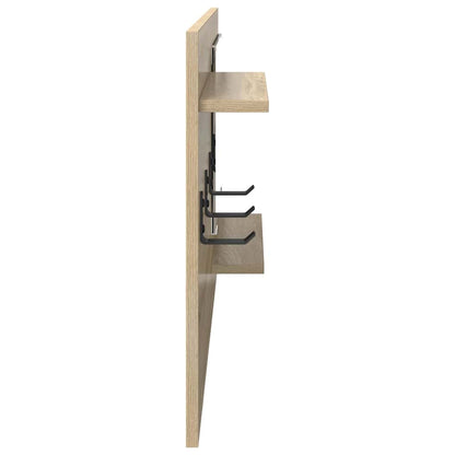 Wall-Mounted Coat Rack with Shelf Sonoma Oak 90 x 10 x 50 cm