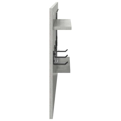 Wall-Mounted Coat Rack with Shelf Concrete Grey 90 x 10 x 50 cm