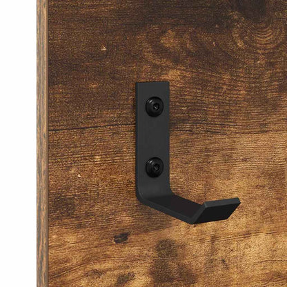Wall-Mounted Coat Rack with Shelf Smoked Oak 90 x 10 x 50 cm