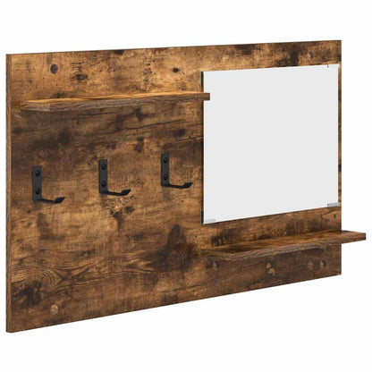 Wall-Mounted Coat Rack with Shelf Smoked Oak 90 x 10 x 50 cm