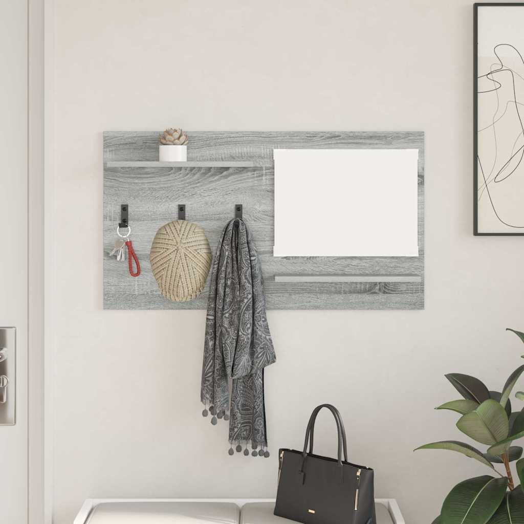 Wall-Mounted Coat Rack with Shelf Grey Sonoma 90 x 10 x 50 cm