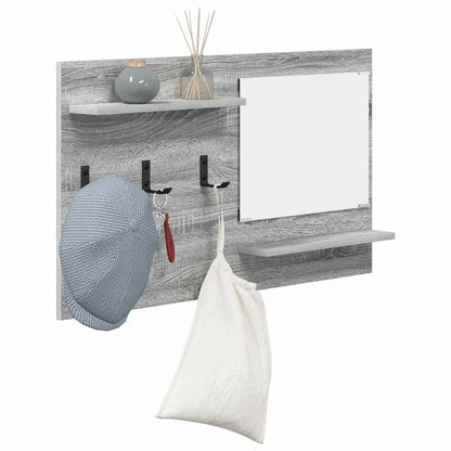 Wall-Mounted Coat Rack with Shelf Grey Sonoma 90 x 10 x 50 cm
