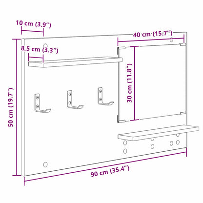 Wall-Mounted Coat Rack Wall-Mounted Artisan Oak 90 x 10 x 50 cm