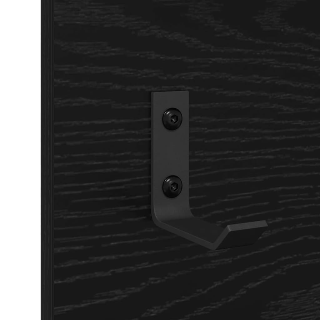 Wall-Mounted Coat Rack with Shelf Black Oak 70 x 10 x 90 cm