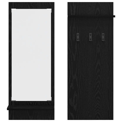 Wall-Mounted Coat Rack with Shelf Black Oak 70 x 10 x 90 cm
