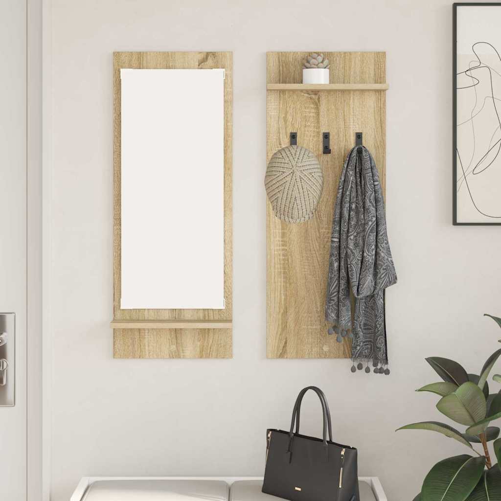 Wall-Mounted Coat Rack with Shelf Sonoma Oak 70 x 10 x 90 cm