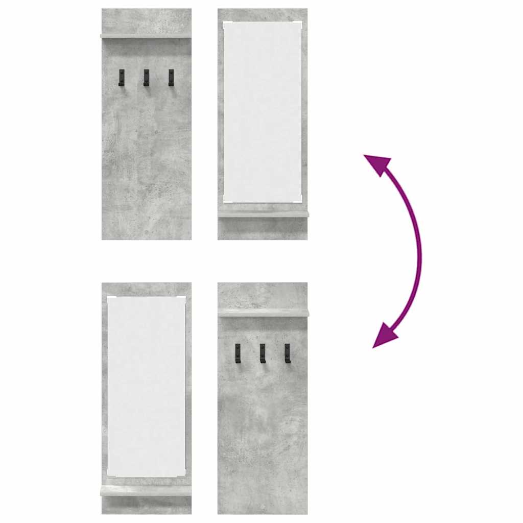 Wall-Mounted Coat Rack with Shelf Concrete Grey 70 x 10 x 90 cm