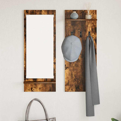 Wall-Mounted Coat Rack with Shelf Smoked Oak 70 x 10 x 90 cm