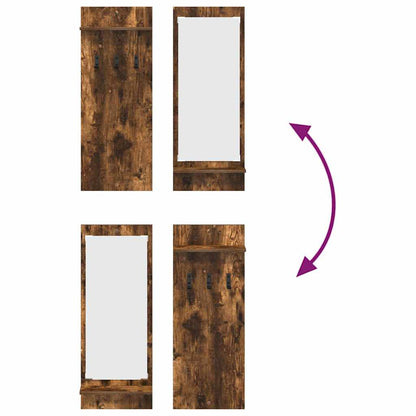 Wall-Mounted Coat Rack with Shelf Smoked Oak 70 x 10 x 90 cm