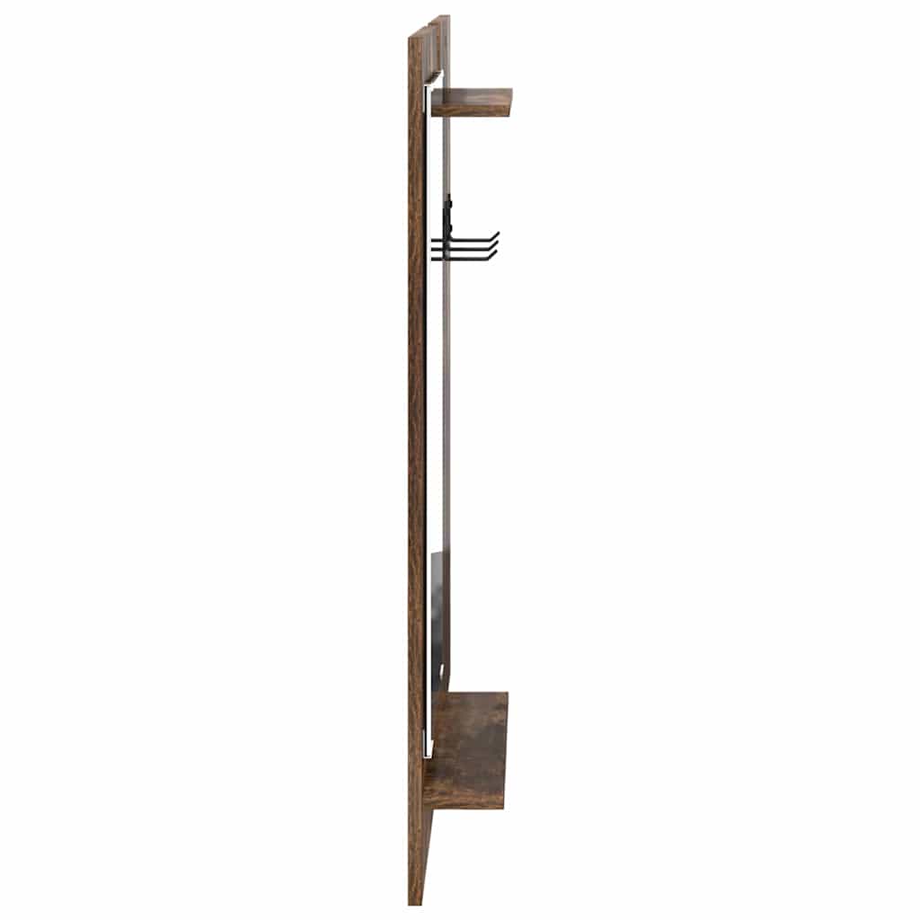Wall-Mounted Coat Rack with Shelf Smoked Oak 70 x 10 x 90 cm