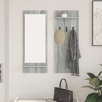Wall-Mounted Coat Rack with Shelf Grey Sonoma 70 x 10 x 90 cm