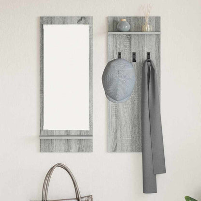 Wall-Mounted Coat Rack with Shelf Grey Sonoma 70 x 10 x 90 cm