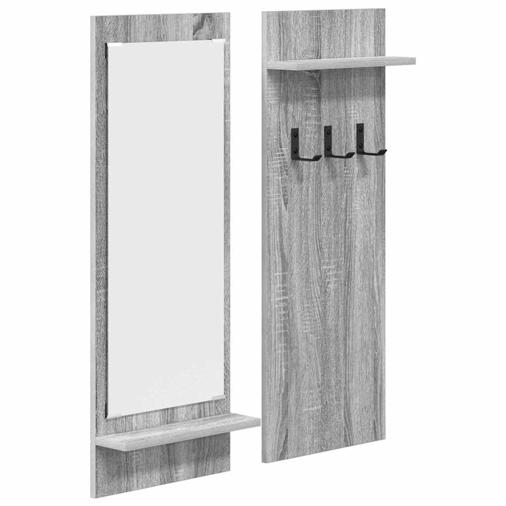 Wall-Mounted Coat Rack with Shelf Grey Sonoma 70 x 10 x 90 cm