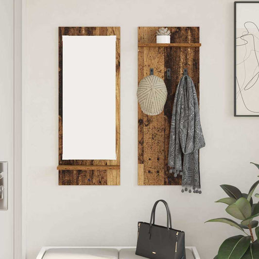 Wall-Mounted Coat Rack Wall-Mounted Old Wood 70 x 10 x 90 cm